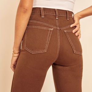 Reformation Cowboy Jean in Chocolate Brown